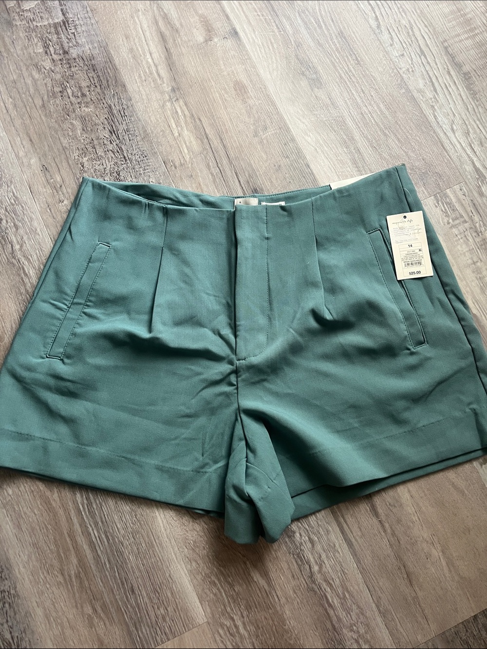 a new day Teal High-Waist Tailored Shorts